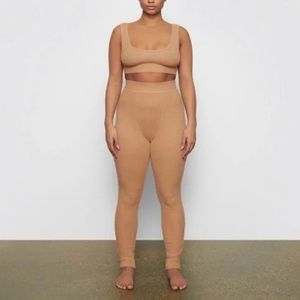 Skims Cotton Waffle Knit Set in Ochre BNWT